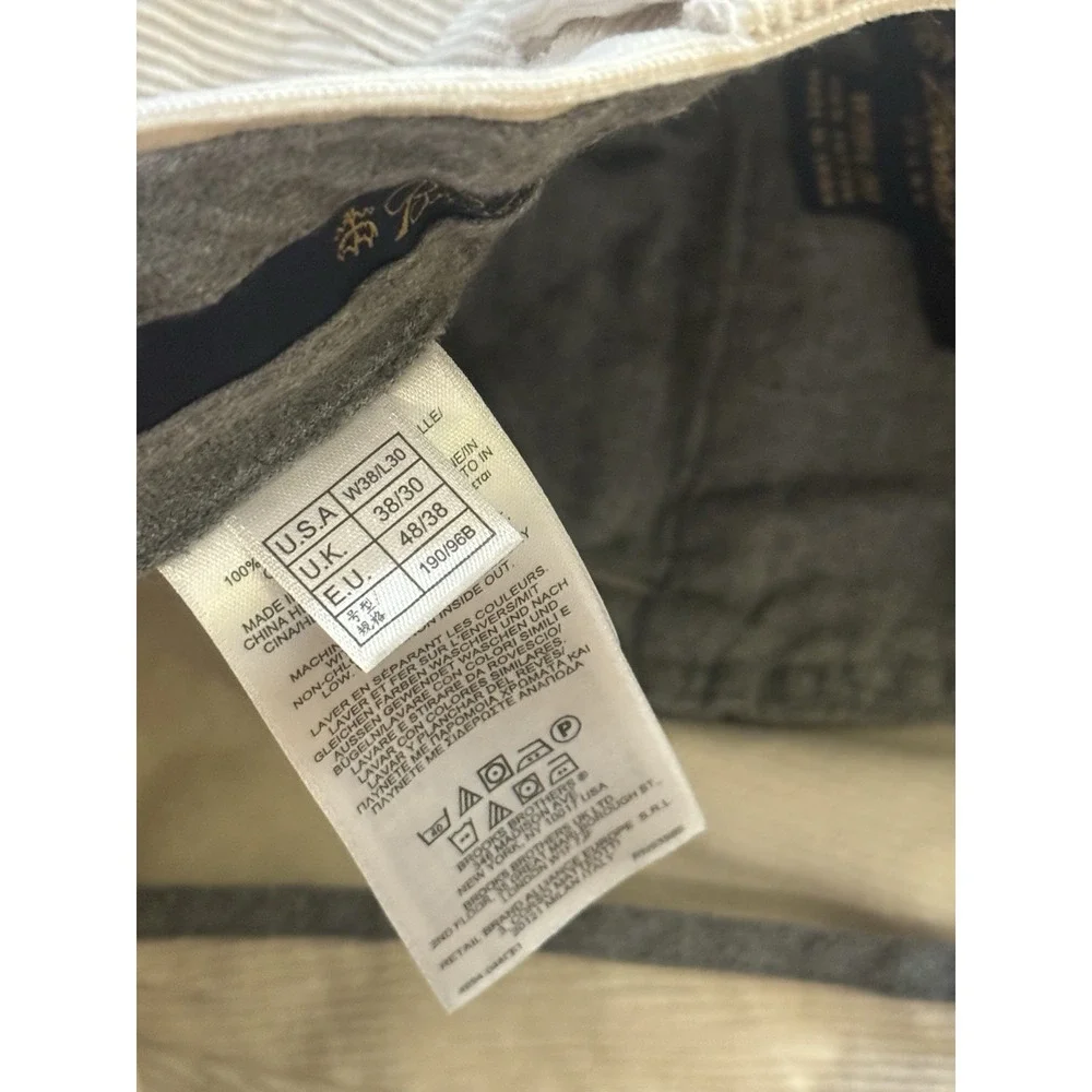 Brooks Brothers Clark Pants Mens 38x30 Cream Corduroy Casual Straight Fit